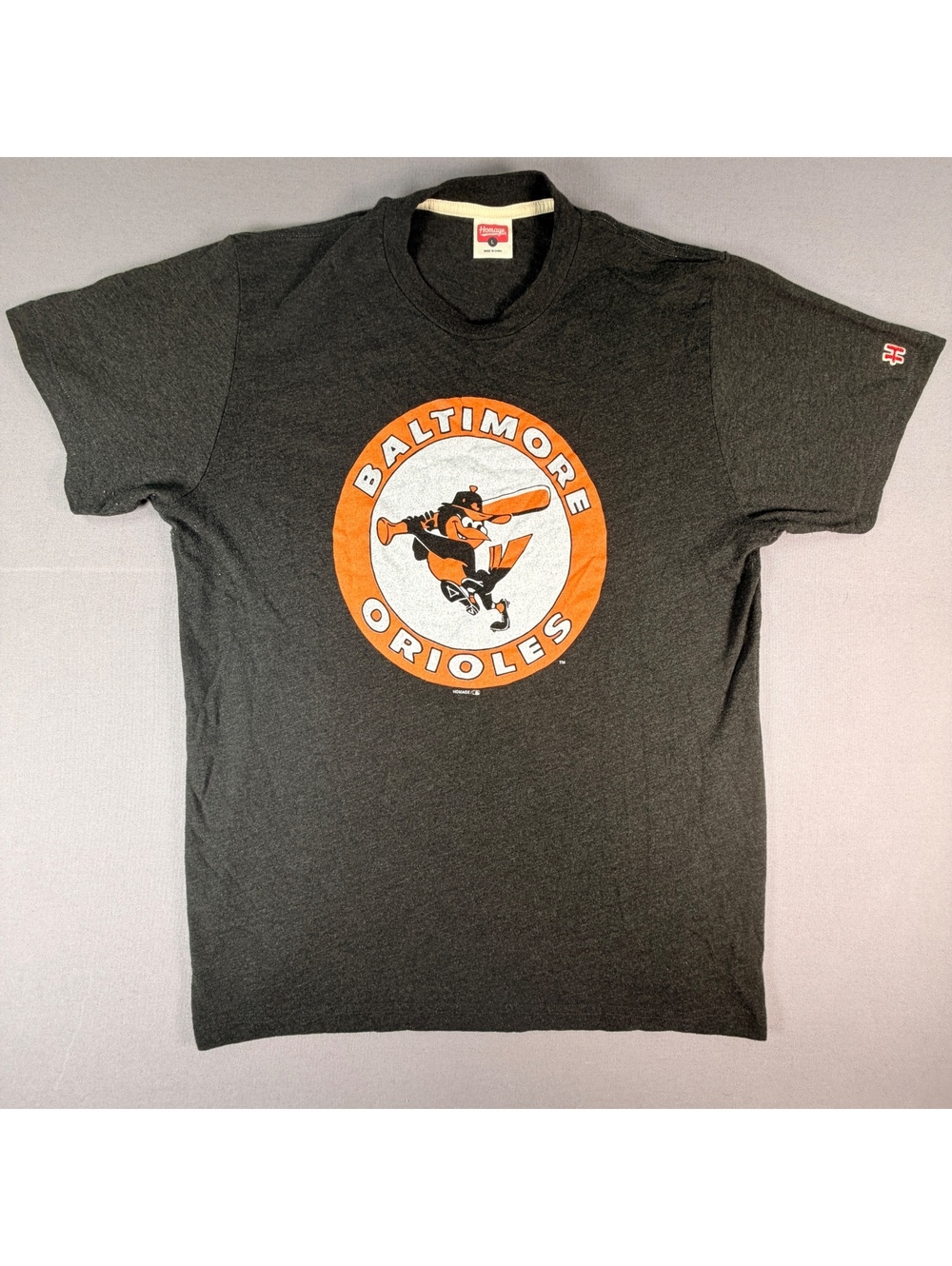 Homage Baltimore Orioles Shirt Mens M Gray Tri Blend Cooperstown Logo MLB Tee